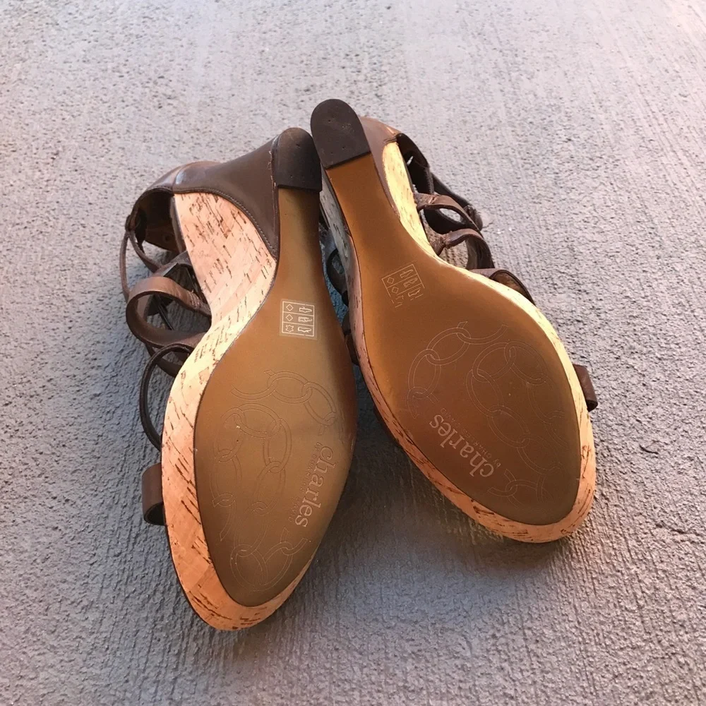 Charles by Charles David brown leather wedges